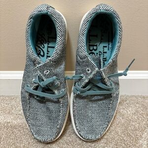 L.L. Bean Higgins Beach Gray and Teal Women's Slip-ons